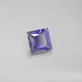 0.89 ct Blue Iolite Stone, Natural Iolite in Princess-Cut Shape for Sale