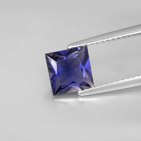 1.20 ct Blue Iolite Gemstone, Iolite Gem in Princess-Cut Shape for Sale.