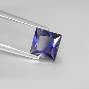 1.20 ct Blue Iolite Stone, Natural Iolite in Princess-Cut Shape for Sale