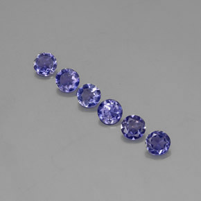 1.30 ct Blue Iolite Gemstone, Iolite Gem in Round Facet Shape for Sale.