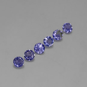1.30 ct Blue Iolite Stone, Natural Iolite in Round Facet Shape for Sale