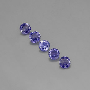 1.23 ct Violet Iolite Gemstone, Iolite Gem in Round Facet Shape for Sale.