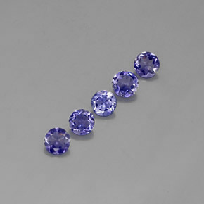 1.23 ct Violet Iolite Stone, Natural Iolite in Round Facet Shape for Sale