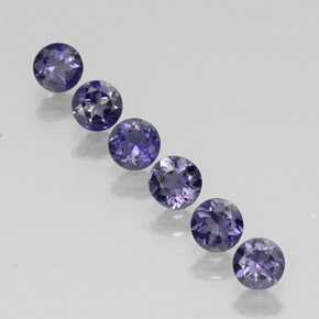 1.34 ct Blue Iolite Gemstone, Iolite Gem in Round Facet Shape for Sale.
