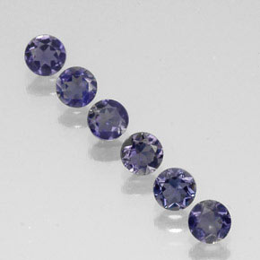 1.23 ct Blue Iolite Gemstone, Iolite Gem in Round Facet Shape for Sale.