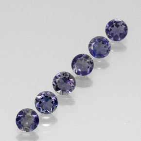 1.23 ct Blue Iolite Stone, Natural Iolite in Round Facet Shape for Sale
