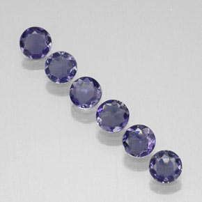 1.04 ct Blue Iolite Gemstone, Iolite Gem in Round Facet Shape for Sale.