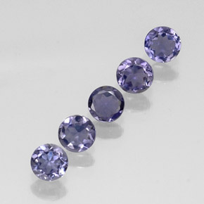 0.96 ct Blue Iolite Stone, Natural Iolite in Round Facet Shape for Sale