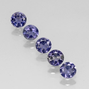 0.98 ct Blue Iolite Gemstone, Iolite Gem in Round Facet Shape for Sale.