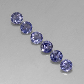 1.28 ct Blue Iolite Gemstone, Iolite Gem in Round Facet Shape for Sale.