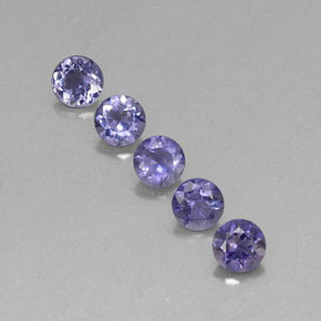 1.16 ct Blue Iolite Gemstone, Iolite Gem in Round Facet Shape for Sale.