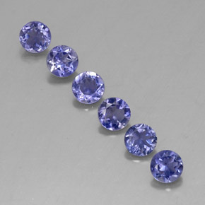 1.41 ct Blue Iolite Gemstone, Iolite Gem in Round Facet Shape for Sale.