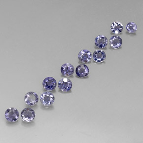 2.22 ct Blue Iolite Stone, Natural Iolite in Round Facet Shape for Sale