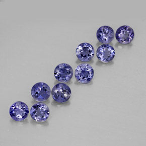 2.10 ct Blue Iolite Stone, Natural Iolite in Round Facet Shape for Sale