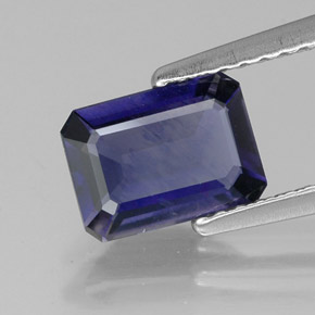 0.99 ct Blue Iolite Gemstone, Iolite Gem in Octagon Facet Shape for Sale.