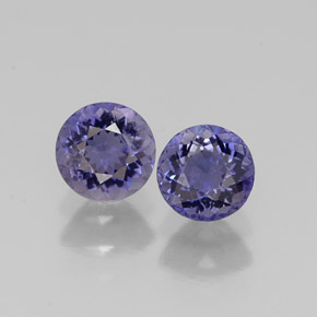 0.74 ct Blue Iolite Gemstone, Iolite Gem in Round Facet Shape for Sale.