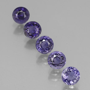 2.13 ct Violet Iolite Gemstone, Iolite Gem in Round Facet Shape for Sale.