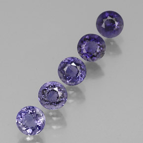 2.13 ct Violet Iolite Stone, Natural Iolite in Round Facet Shape for Sale