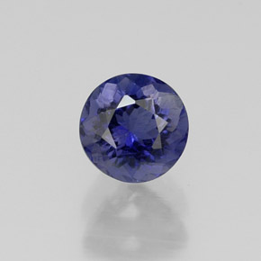 0.51 ct Blue Iolite Gemstone, Iolite Gem in Round Facet Shape for Sale.