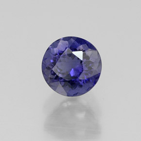 0.51 ct Blue Iolite Stone, Natural Iolite in Round Facet Shape for Sale