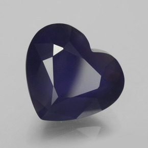 7.41 ct Blue Iolite Stone, Natural Iolite in Heart Facet Shape for Sale
