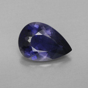 1.51 ct Blue Iolite Gemstone, Iolite Gem in Pear Facet Shape for Sale.