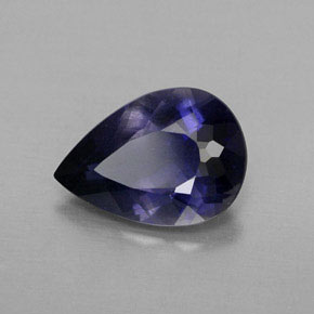 1.51 ct Blue Iolite Stone, Natural Iolite in Pear Facet Shape for Sale