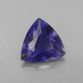 1.48 ct Blue Iolite Stone, Natural Iolite in Trillion Facet Shape for Sale