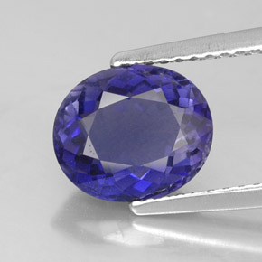 1.91 ct Blue Iolite Gemstone, Iolite Gem in Oval Facet Shape for Sale.