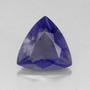 1.64 ct Blue Iolite Gemstone, Iolite Gem in Trillion Facet Shape for Sale.