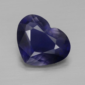 2.67 ct Blue Iolite Gemstone, Iolite Gem in Heart Facet Shape for Sale.