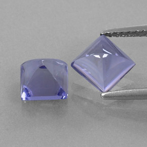 2.11 ct Blue Iolite Gemstone, Iolite Gem in Pyramid Cabochon Shape for Sale.