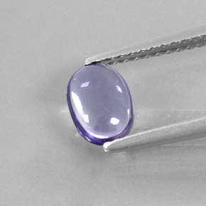 0.55 ct Blue Iolite Gemstone, Iolite Gem in Oval Cabochon Shape for Sale.