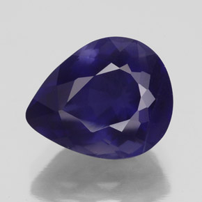 3.83 ct Blue Iolite Gemstone, Iolite Gem in Pear Facet Shape for Sale.