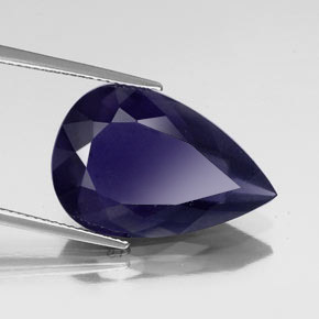 14.65 ct Blue Iolite Stone, Natural Iolite in Pear Facet Shape for Sale