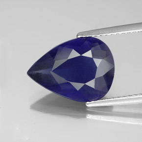 3.45 ct Blue Iolite Gemstone, Iolite Gem in Pear Facet Shape for Sale.