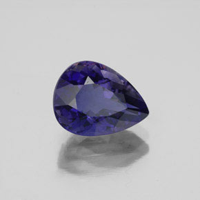 2.32 ct Blue Iolite Stone, Natural Iolite in Pear Facet Shape for Sale