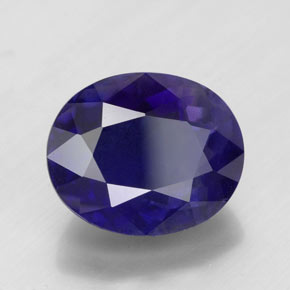 5.21 ct Blue Iolite Stone, Natural Iolite in Oval Facet Shape for Sale