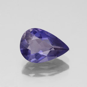 1.35 ct Blue Iolite Gemstone, Iolite Gem in Pear Facet Shape for Sale.