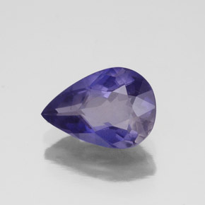1.35 ct Blue Iolite Stone, Natural Iolite in Pear Facet Shape for Sale