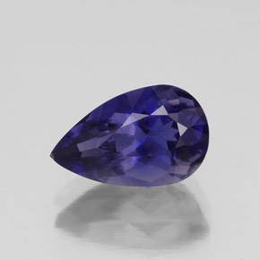 1.57 ct Blue Iolite Gemstone, Iolite Gem in Pear Facet Shape for Sale.