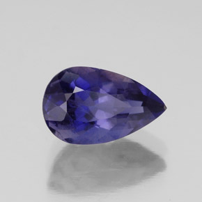 1.57 ct Blue Iolite Stone, Natural Iolite in Pear Facet Shape for Sale