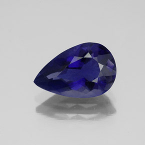 1.78 ct Blue Iolite Gemstone, Iolite Gem in Pear Facet Shape for Sale.