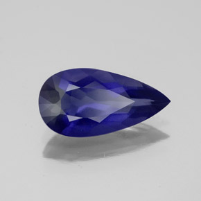 1.60 ct Blue Iolite Stone, Natural Iolite in Pear Facet Shape for Sale