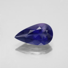2.27 ct Blue Iolite Gemstone, Iolite Gem in Pear Facet Shape for Sale.