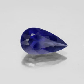 2.27 ct Blue Iolite Stone, Natural Iolite in Pear Facet Shape for Sale