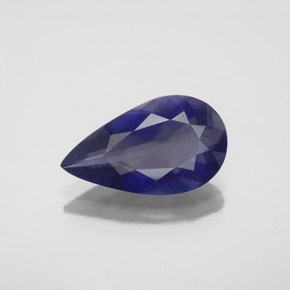 2.34 ct Blue Iolite Gemstone, Iolite Gem in Pear Facet Shape for Sale.