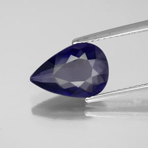 2.00 ct Blue Iolite Gemstone, Iolite Gem in Pear Facet Shape for Sale.