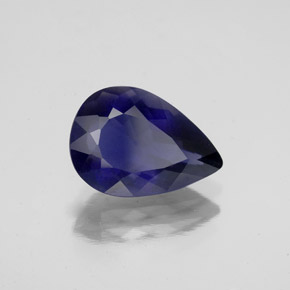 2.25 ct Blue Iolite Stone, Natural Iolite in Pear Facet Shape for Sale