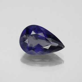 2.22 ct Blue Iolite Gemstone, Iolite Gem in Pear Facet Shape for Sale.